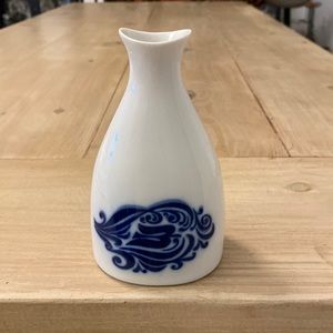 Porsgrund Norway Blue and White Peanut Shaker or Bud Vase